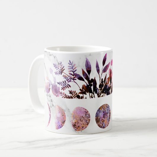 Mug Phases de lune opale de l'Améthyste botanique (Devant gauche)