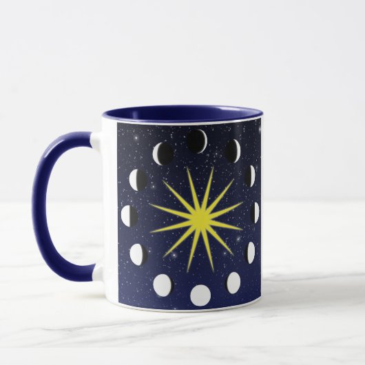 Mug Phases et étoiles du soleil, de la lune (Gauche)