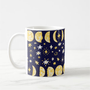 Mug Phases Lune Étoiles Arrière - plan Vintage