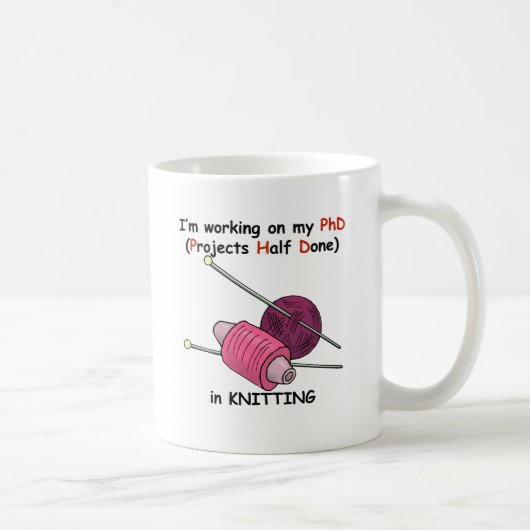 Mug PhD dans le tricot (Droite)