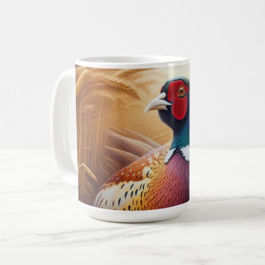 Mug Pheasant reposant dans un champ de blé d'or (Devant gauche)