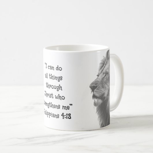 Mug Phil 4:13 Inspirationnel Bible Scripture Motivatio (Devant droit)