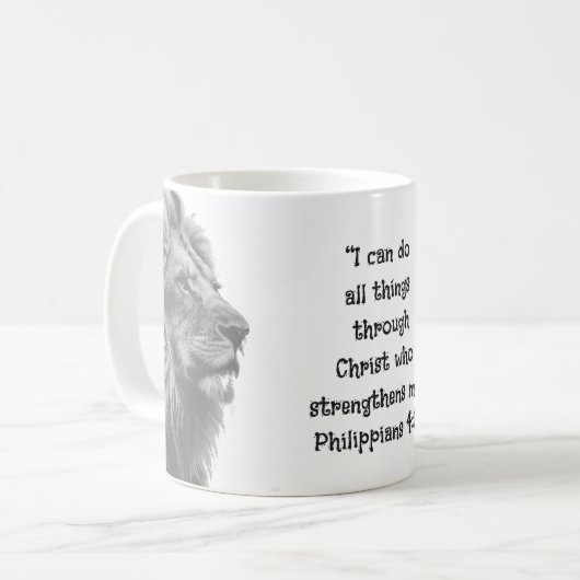 Mug Phil 4:13 Inspirationnel Bible Scripture Motivatio (Devant gauche)