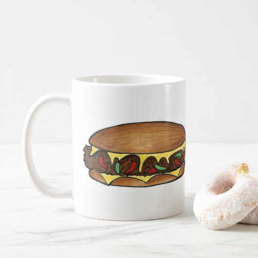 Mug Philadelphia PA Philadelphia Fromage Steak Sandwic (Avec donut)