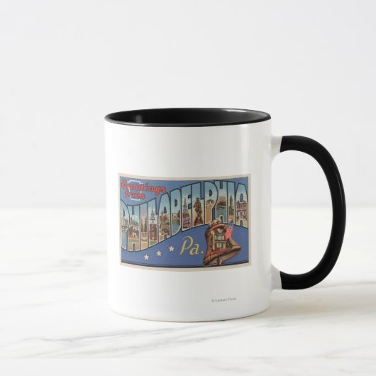 Mug Philadelphie, Pennsylvanie - Grande Lettre (Droite)