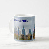 Mug Philadelphie Skyline de la promenade fluviale (Devant gauche)