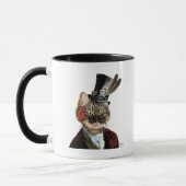Mug Phileas Feline Steampunk Chat et chapeau supérieur (Gauche)