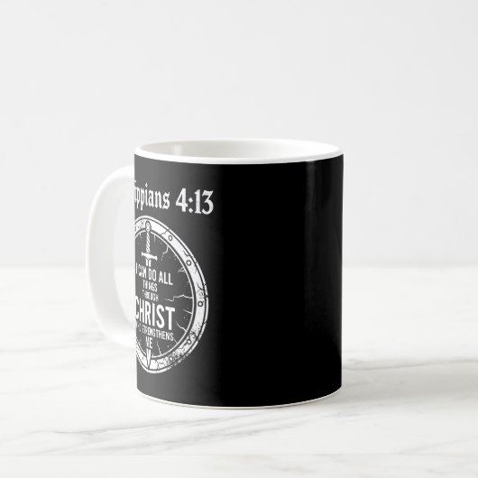 Mug Philipans 4_13 Christian Bible Verse Faith Scriptu (Devant gauche)