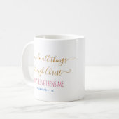 Mug Philipiens 4 : 13 Nouveau Testament Citation chrét (Devant gauche)