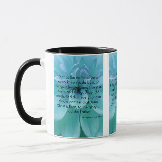 Mug Philippiens 2:10-11 Bible Écriture Pic Deux Tones (Gauche)