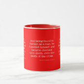 Mug Philippiens 2:8 KJV Bible Écriture Deux Tons (Centre)