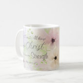 Mug Philippiens 4:13 La Bible Religieuse Verse Floral (Devant gauche)