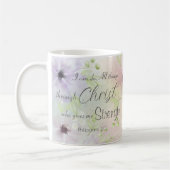 Mug Philippiens 4:13 La Bible Religieuse Verse Floral (Gauche)