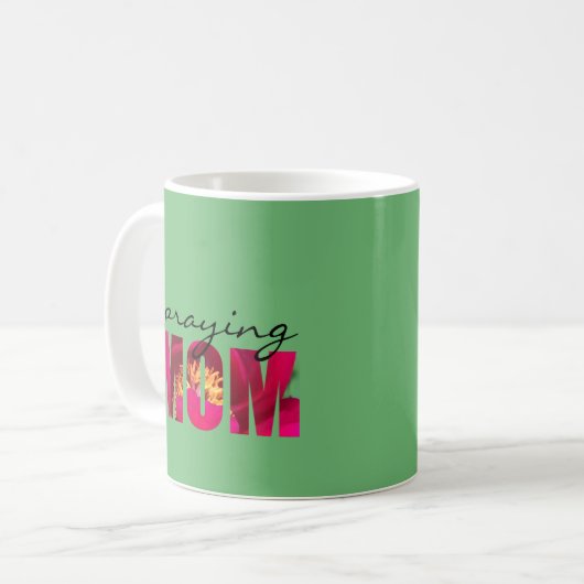 Mug Philippiens 4:13 Prier Maman Personnalisé Rose Flo (Devant gauche)