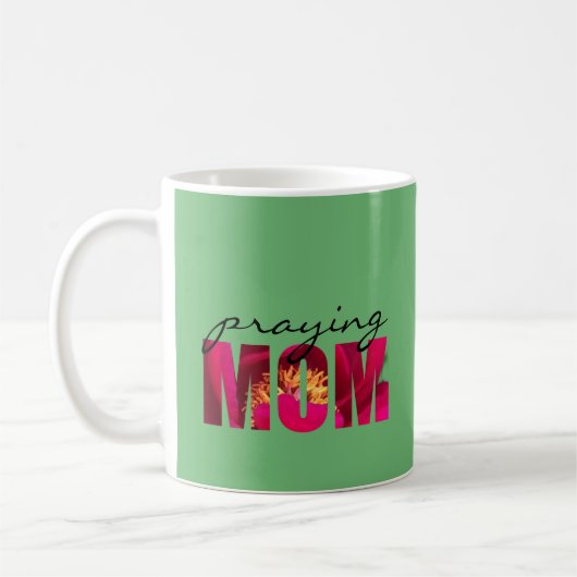 Mug Philippiens 4:13 Prier Maman Personnalisé Rose Flo (Gauche)