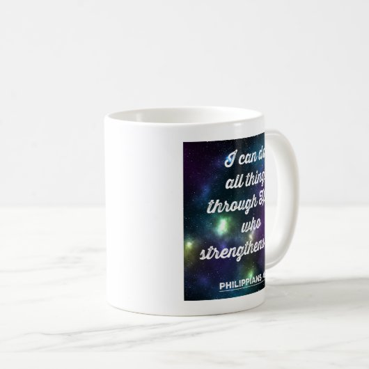 Mug Philippiens 4:13 Verse de la Bible (Devant droit)