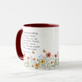 Mug Philippiens 4:6-7 Priez Plus Inquiète Moins Verse (Devant gauche)
