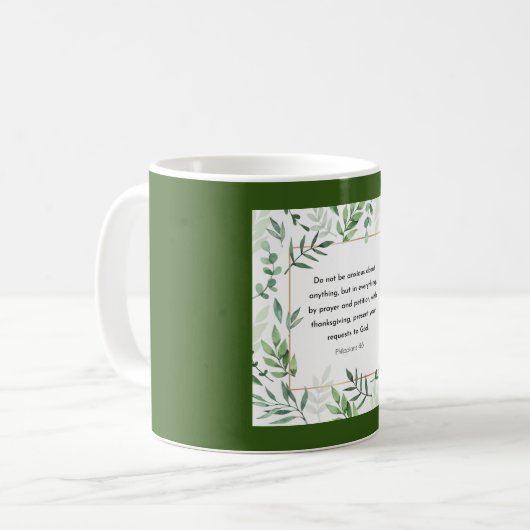 Mug Philippiens 4:6, Verse biblique, (Devant gauche)