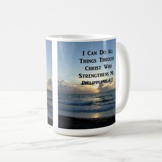 MUG PHILIPPIENS INSPIRANTS 4:13 SCRIPTURE VERSE (Devant droit)