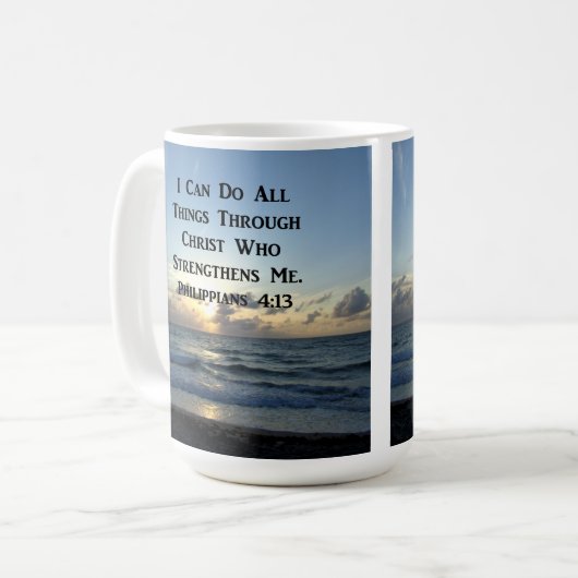 MUG PHILIPPIENS INSPIRANTS 4:13 SCRIPTURE VERSE (Devant gauche)