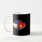 Mug Philippines Viêt Nam Coeur du drapeau à moitié Phi (Gauche)