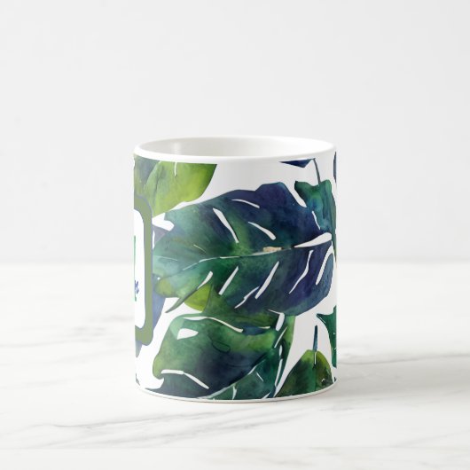 Mug Philodendron vert Feuille Foliage Botanique (Centre)