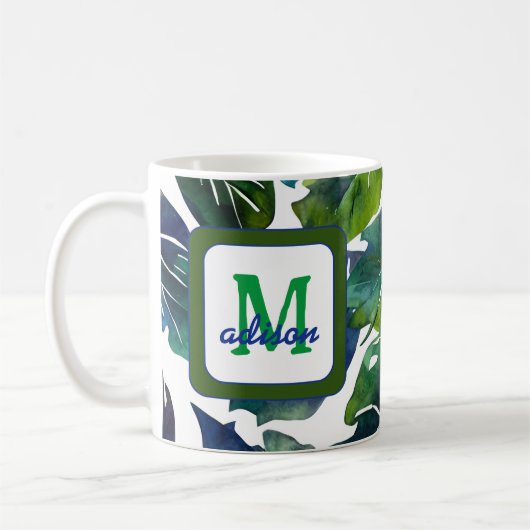 Mug Philodendron vert Feuille Foliage Botanique (Gauche)