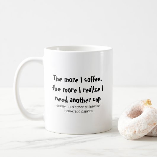Mug Philosophie du café Socrate Paradox (Avec donut)
