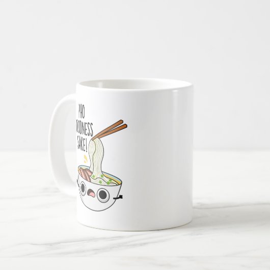 Mug Pho Goodness Sake Funny Noodle Pun (Devant gauche)