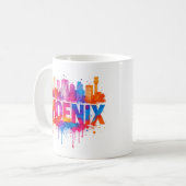 Mug Phoenix Arizona couleur Skyline Aquarelle Splash (Devant gauche)