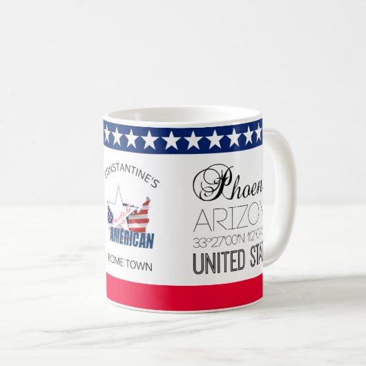 Mug Phoenix, Arizona, États-Unis élégant (Devant droit)