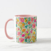 Mug Phoenix vibrant avec Arrière - plan floral (Gauche)
