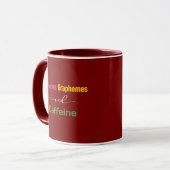 Mug Phonemes Raisins et caféine Lecture amusante Retou (Devant gauche)