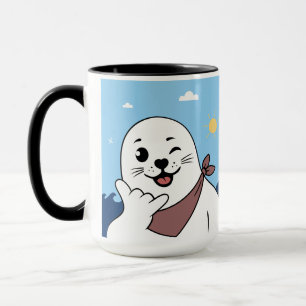 Mug Phoque clignant d'œil portant un bandana faisant l