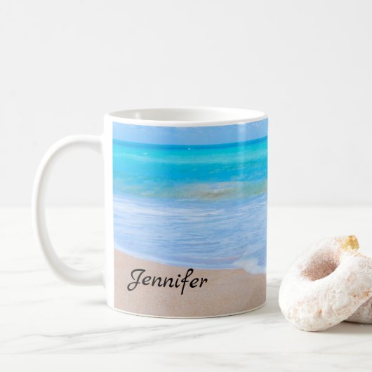 Mug Photo Amazing Beach Tropical Scene (Avec donut)