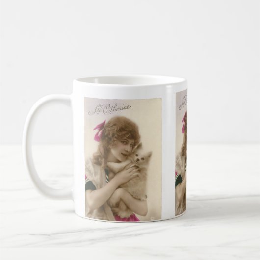 Mug Photo antique Victorian Woman and Dog (Gauche)