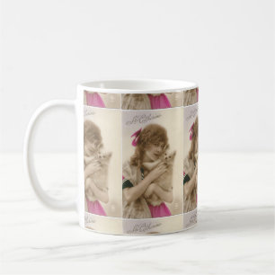 Mug Photo antique Victorian Woman and Dog