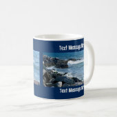 Mug Photo Atlantic Ocean Waves Blue Text Message (Devant droit)