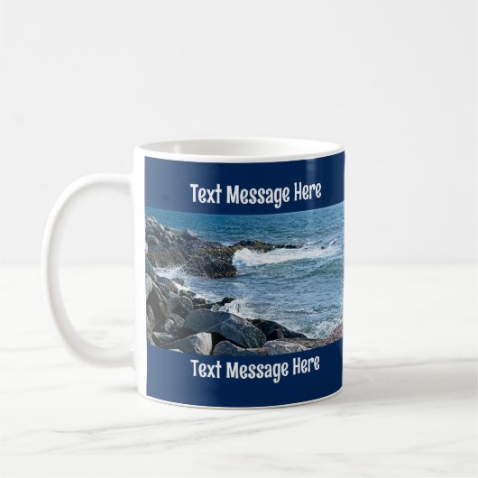 Mug Photo Atlantic Ocean Waves Blue Text Message (Gauche)