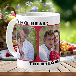 Mug photo avec date de sauvegarde simple moderne