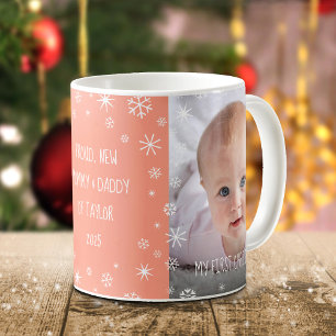 Mug Photo Bébé 1er Noël Nouveau papa papa papa papa Pe