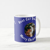 Mug Photo Best Cat Dad Ever Custom Pet Name Blue  (Devant droit)