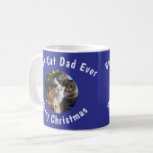 Mug Photo Best Cat Dad Ever Custom Pet Name Blue  (Devant gauche)