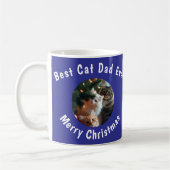 Mug Photo Best Cat Dad Ever Custom Pet Name Blue  (Gauche)