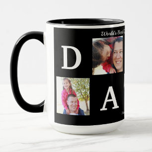 Mug Photo BEST DADDY Collage Coffee Fête des pères Bla