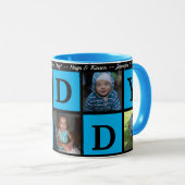Mug Photo BEST DADDY Collage Fête des pères café noir (Devant droit)