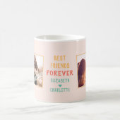 Mug Photo BFF personnalisée Corail Rose Aquarelle Flow (Centre)