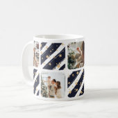 Mug Photo bleu moderne Collage Noël (Devant gauche)