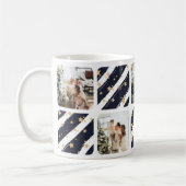 Mug Photo bleu moderne Collage Noël (Gauche)