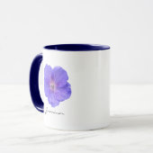 Mug Photo bleue botanique de fleur de géranium avec le (Devant gauche)